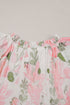 Floral Contrast Edge Layered Short Sleeve Mini Dress